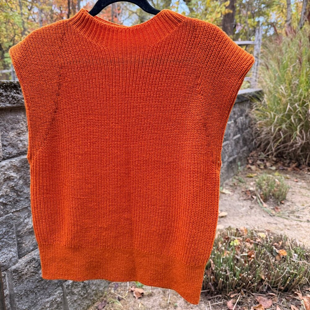 Aritzia Babaton Hazlitt Wool Sweater Vest in Burnt Orange - Picture 8 of 10